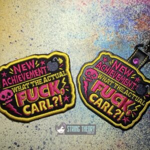 DCC WTF Carl fob patch ITH machine embroidery design