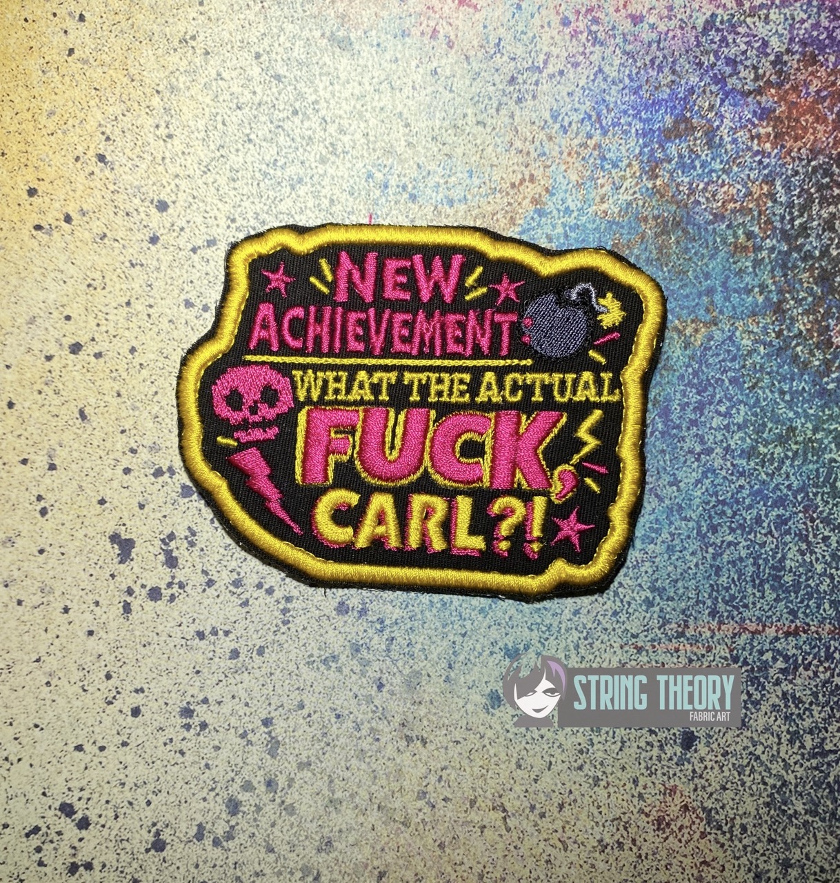 DCC WTF Carl fob patch ITH machine embroidery design