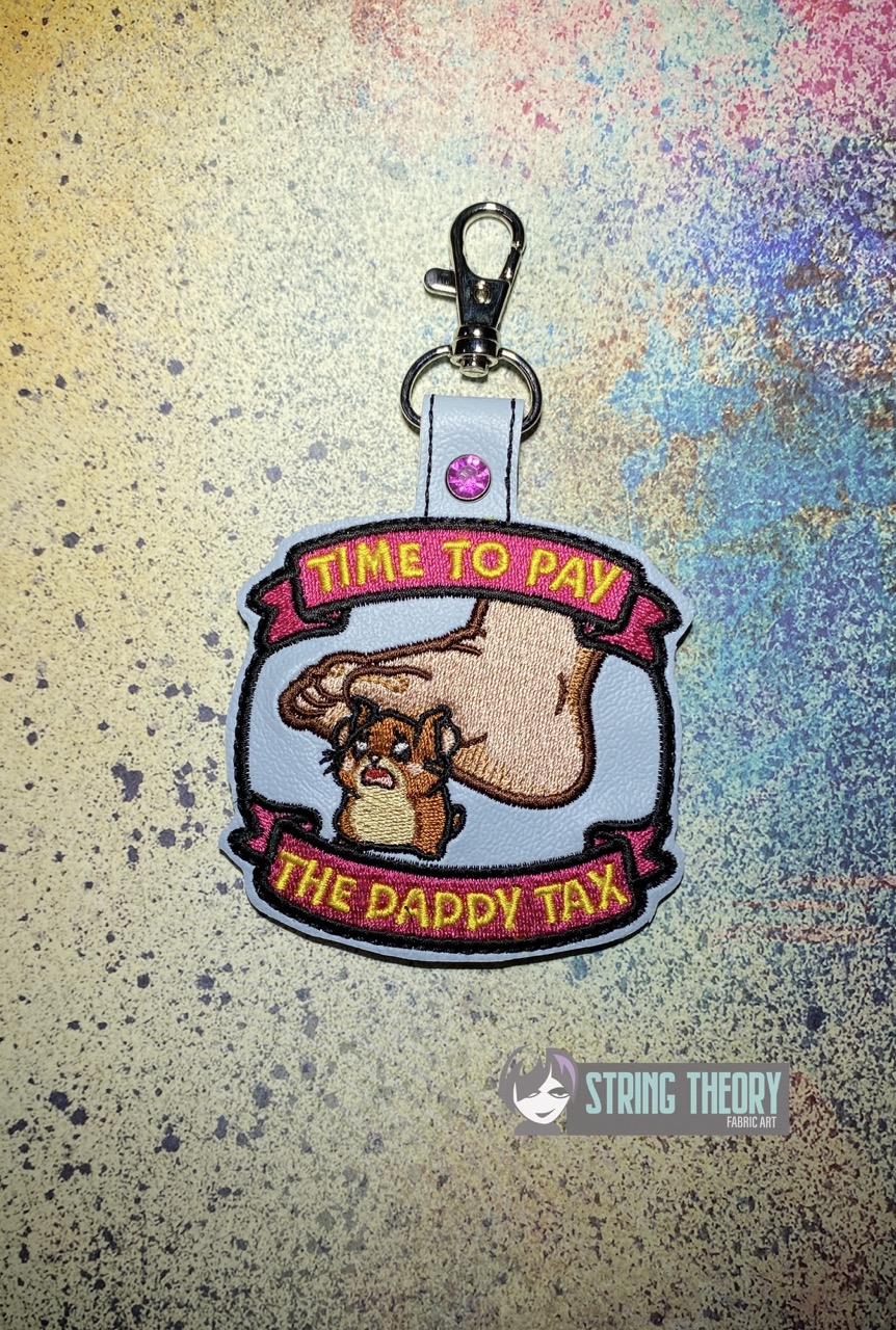 DCC Daddy Tax fob patch ITH machine embroidery design