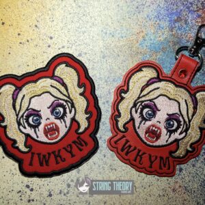 DCC - IWKYM fob patch ITH machine embroidery design