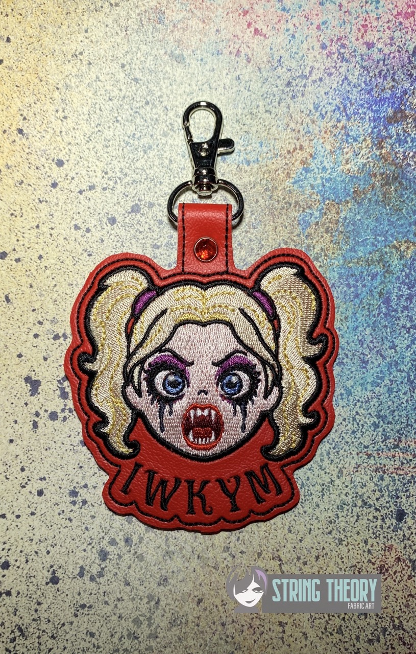 DCC - IWKYM fob patch ITH machine embroidery design