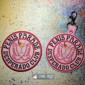 DCC - Penis Parade fob patch ITH machine embroidery design