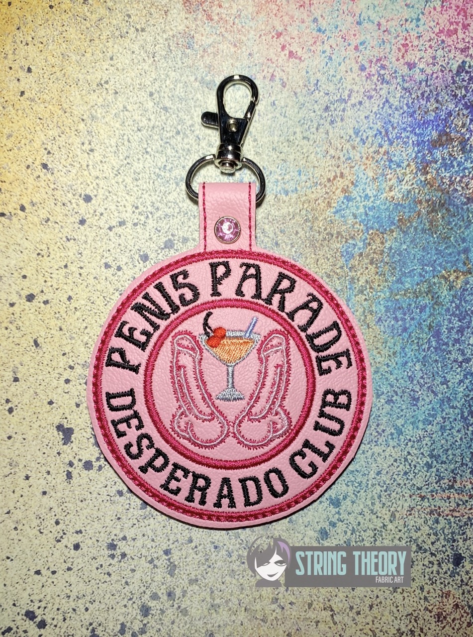 DCC - Penis Parade fob patch ITH machine embroidery design