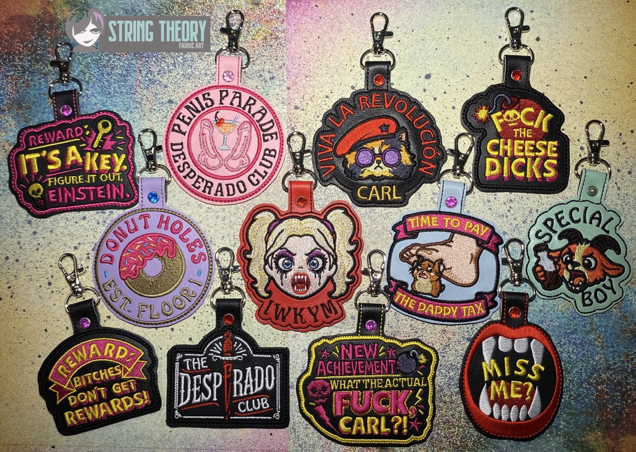 DCC Fob set 3 ITH machine embroidery pattern bundle