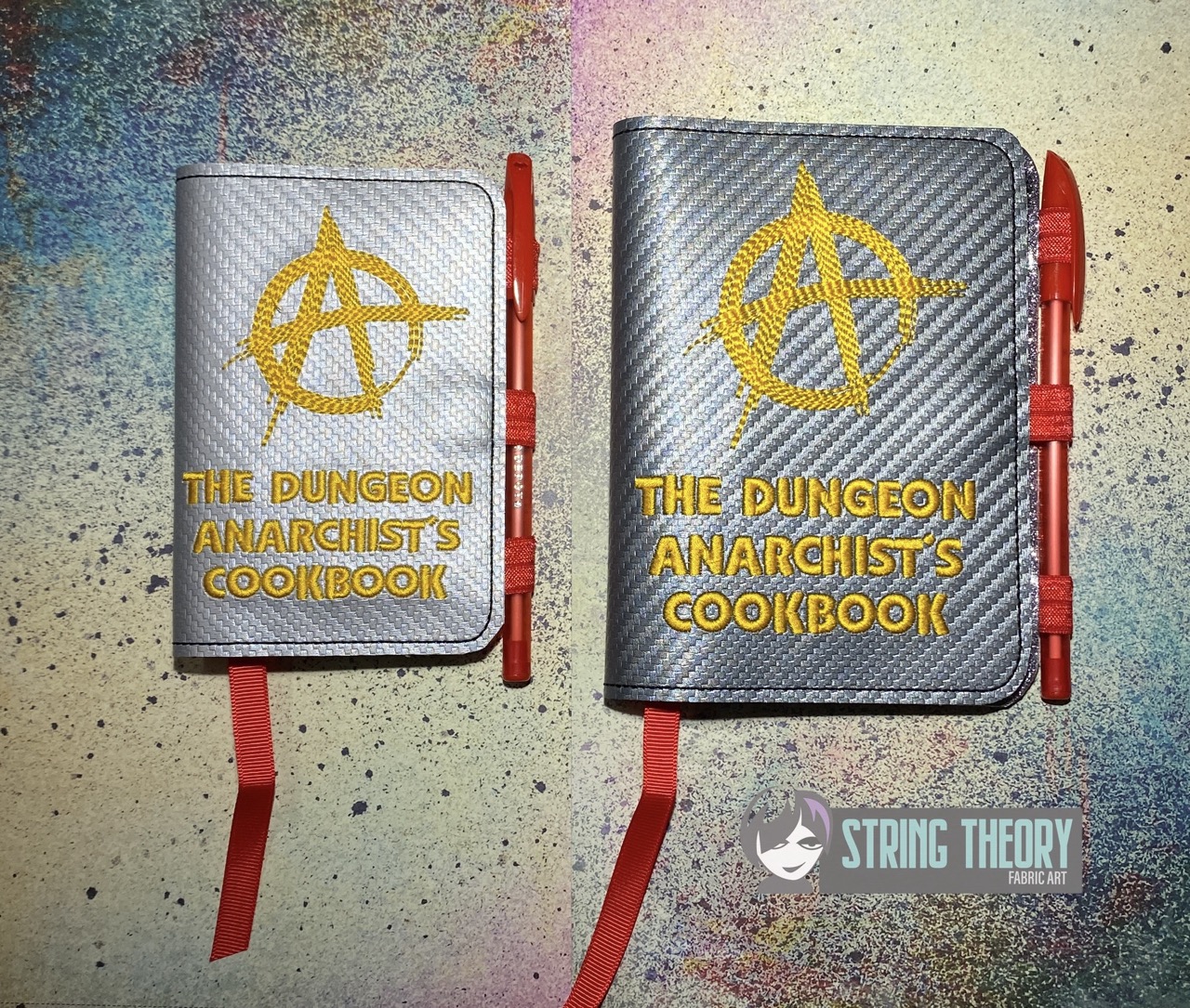 DCC Anarchist Cookbook notebook cover ITH machine Embroidery Design