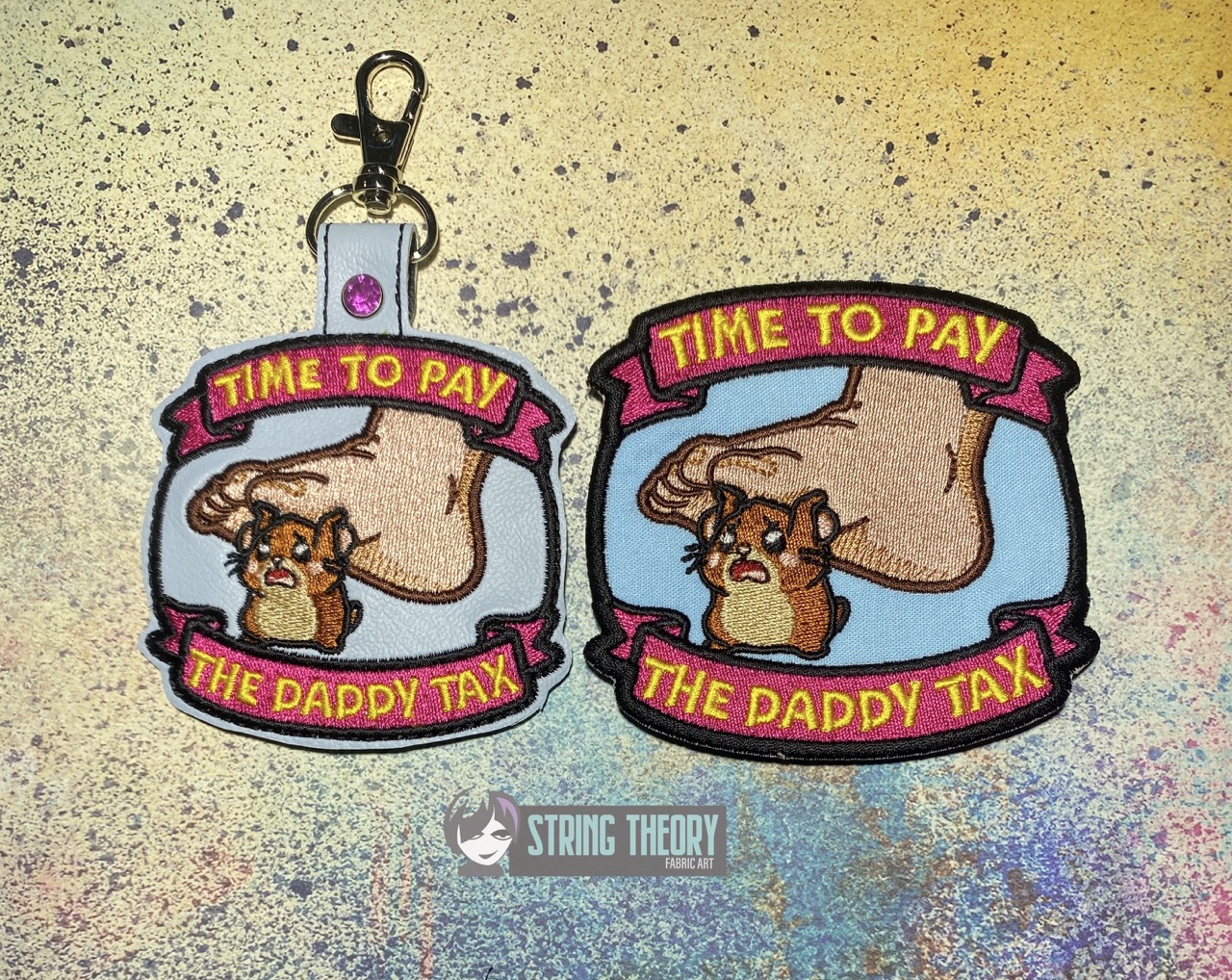 DCC Daddy Tax fob patch ITH machine embroidery design