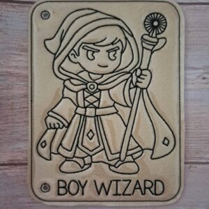 Chibi DND Boy Wizard Coloring Page ITH Machine Embroidery Pattern