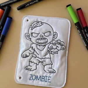 Chibi DND Zombie Coloring Page ITH Machine Embroidery Pattern