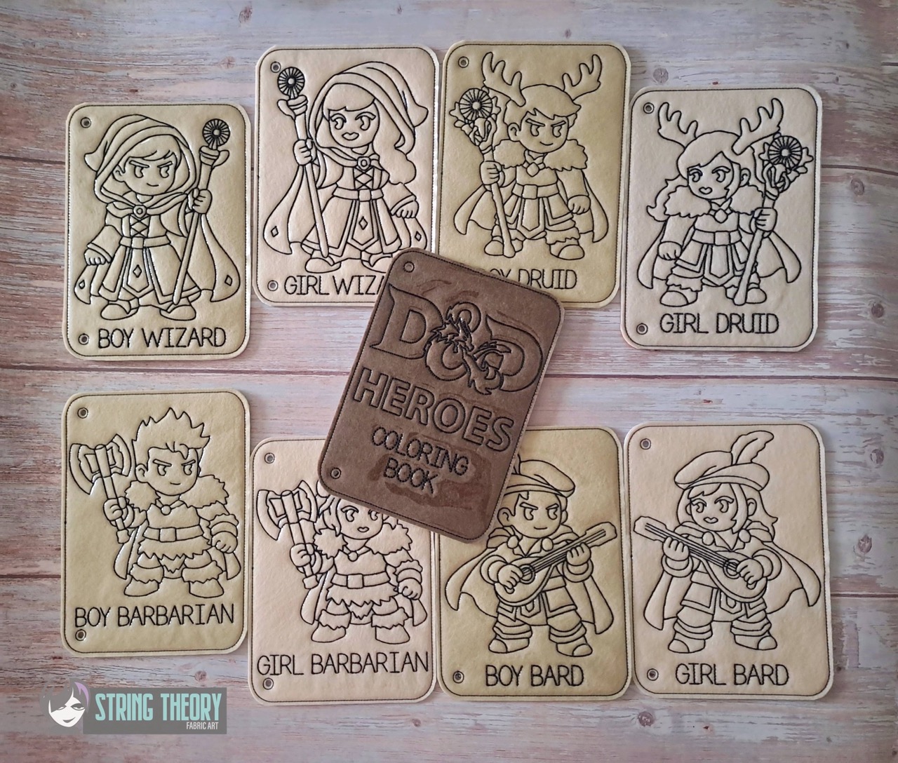 Chibi DND Coloring Book ITH Machine Embroidery Pattern