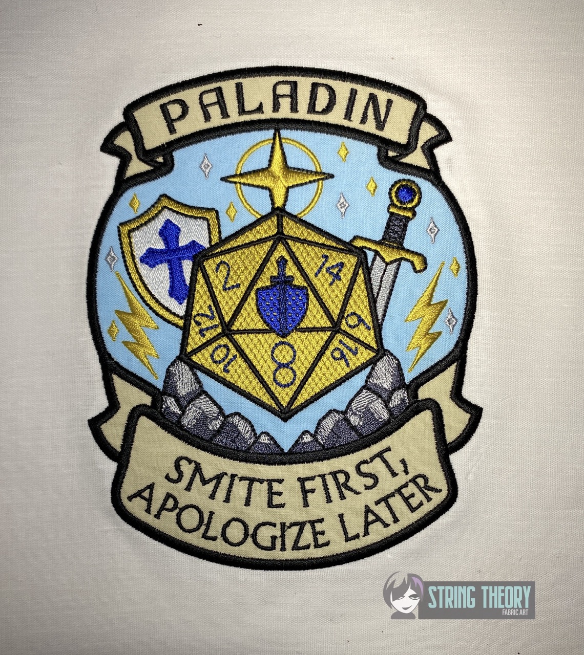 DND Paladin Smite machine embroidery design