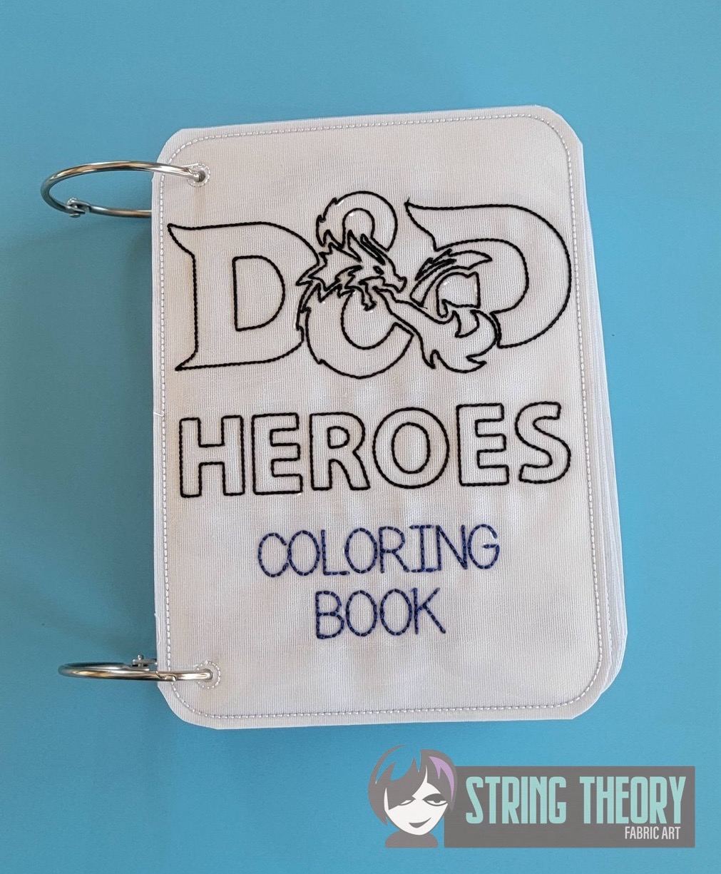 Chibi DND Coloring Book ITH Machine Embroidery Pattern