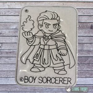 Chibi DND Boy Sorcerer Coloring Page ITH Machine Embroidery Pattern