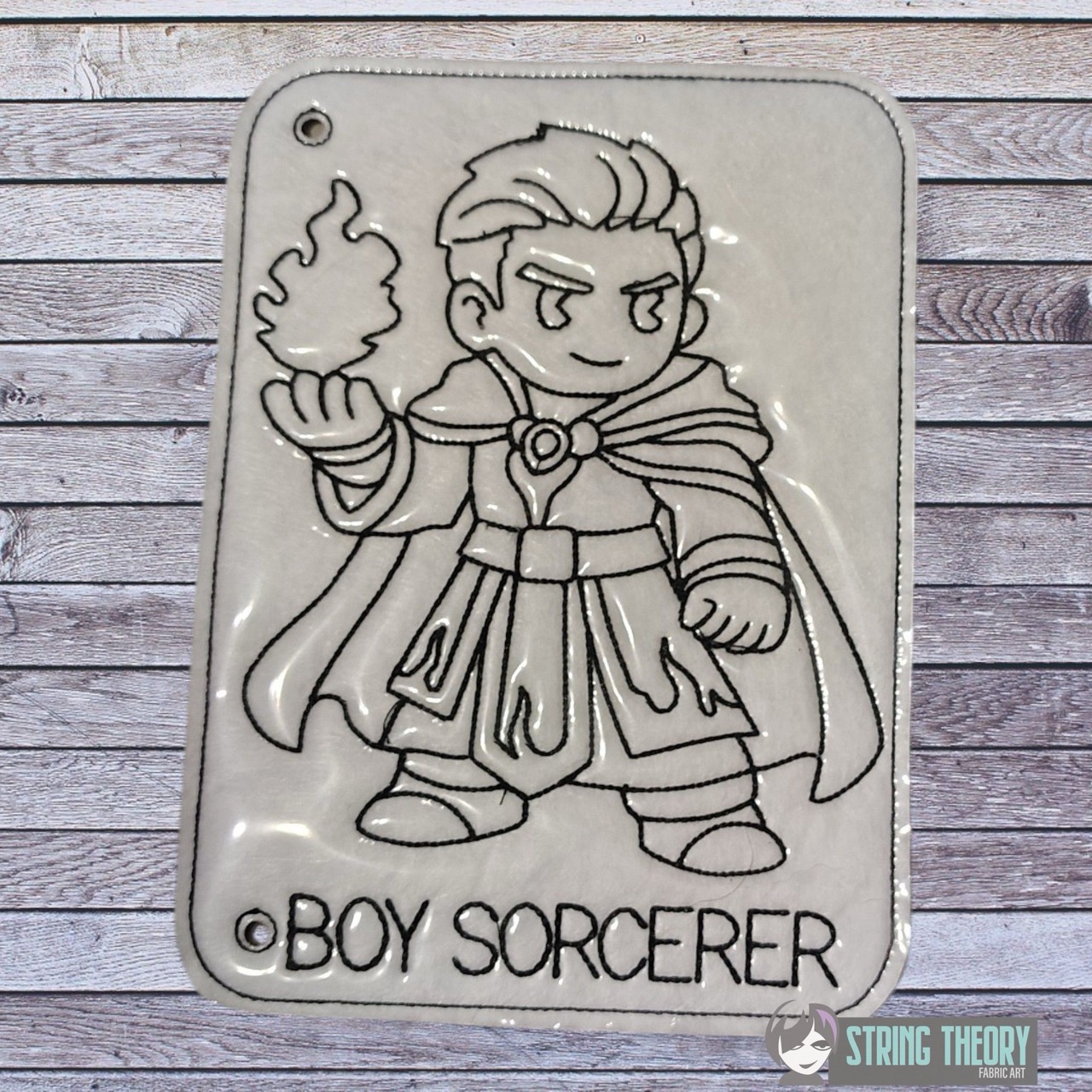 Chibi DND Boy Sorcerer Coloring Page ITH Machine Embroidery Pattern