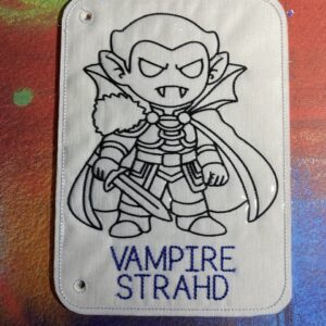 Chibi DND Vampire Coloring Page ITH Machine Embroidery Pattern