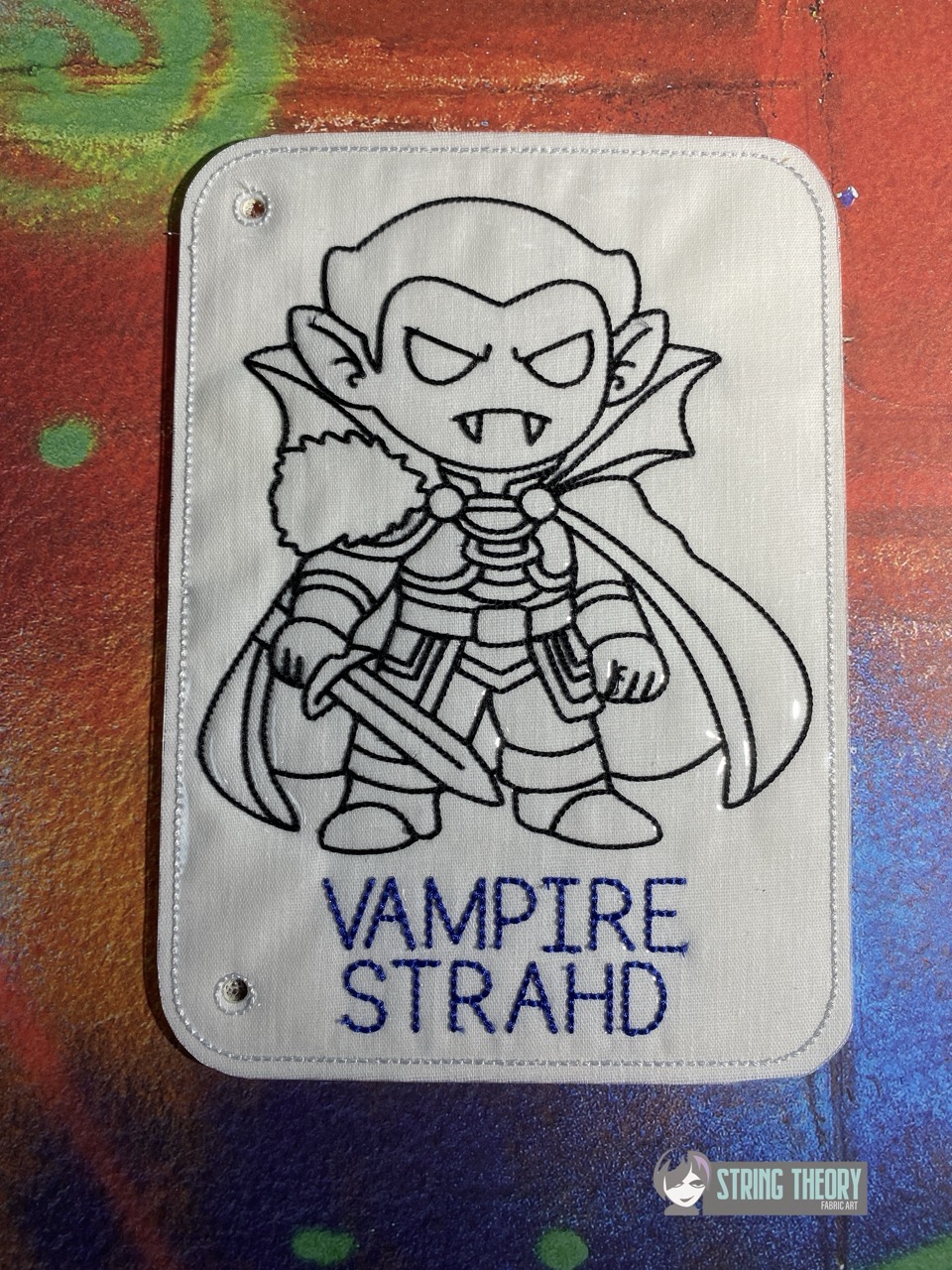 Chibi DND Vampire Coloring Page ITH Machine Embroidery Pattern