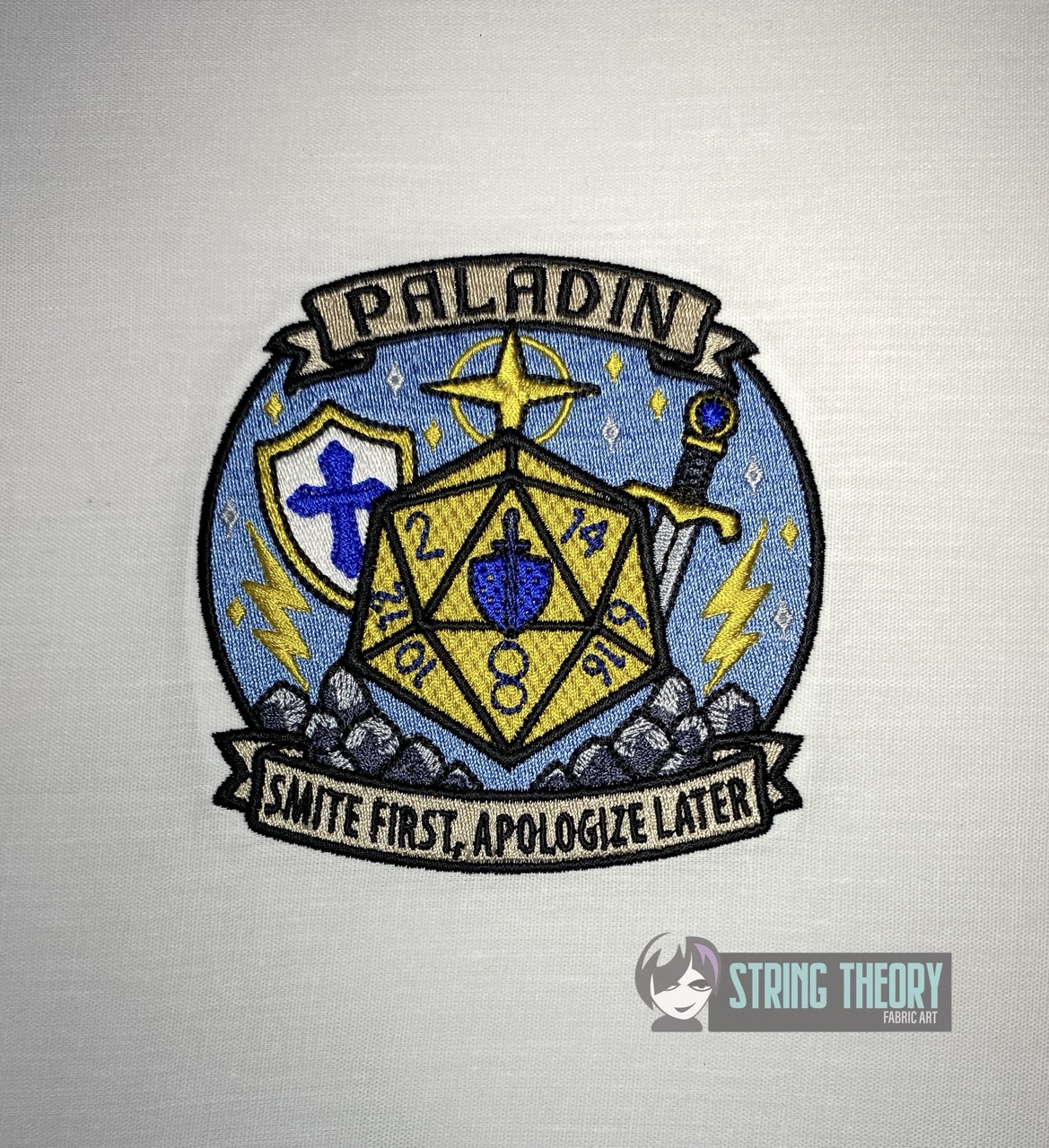 DND Paladin Smite machine embroidery design