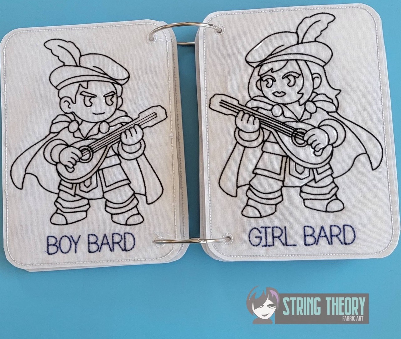 Chibi DND Coloring Book ITH Machine Embroidery Pattern
