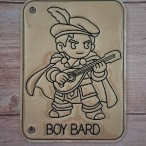 Chibi DND Boy Bard Coloring Page ITH Machine Embroidery Pattern