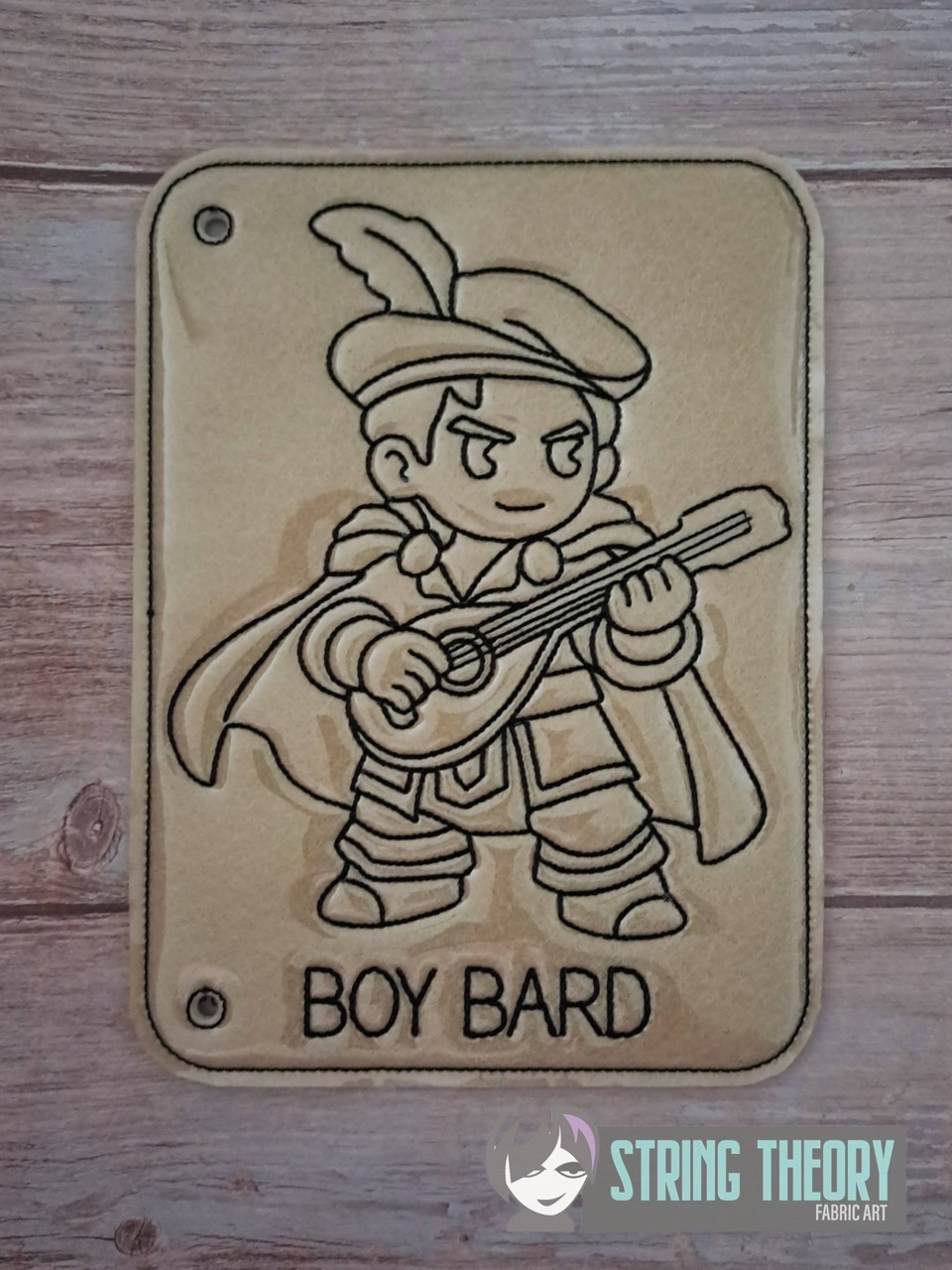Chibi DND Boy Bard Coloring Page ITH Machine Embroidery Pattern