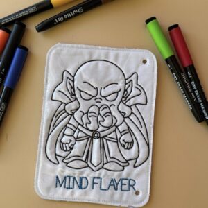 Chibi DND Mind Flayer Coloring Page ITH Machine Embroidery Pattern