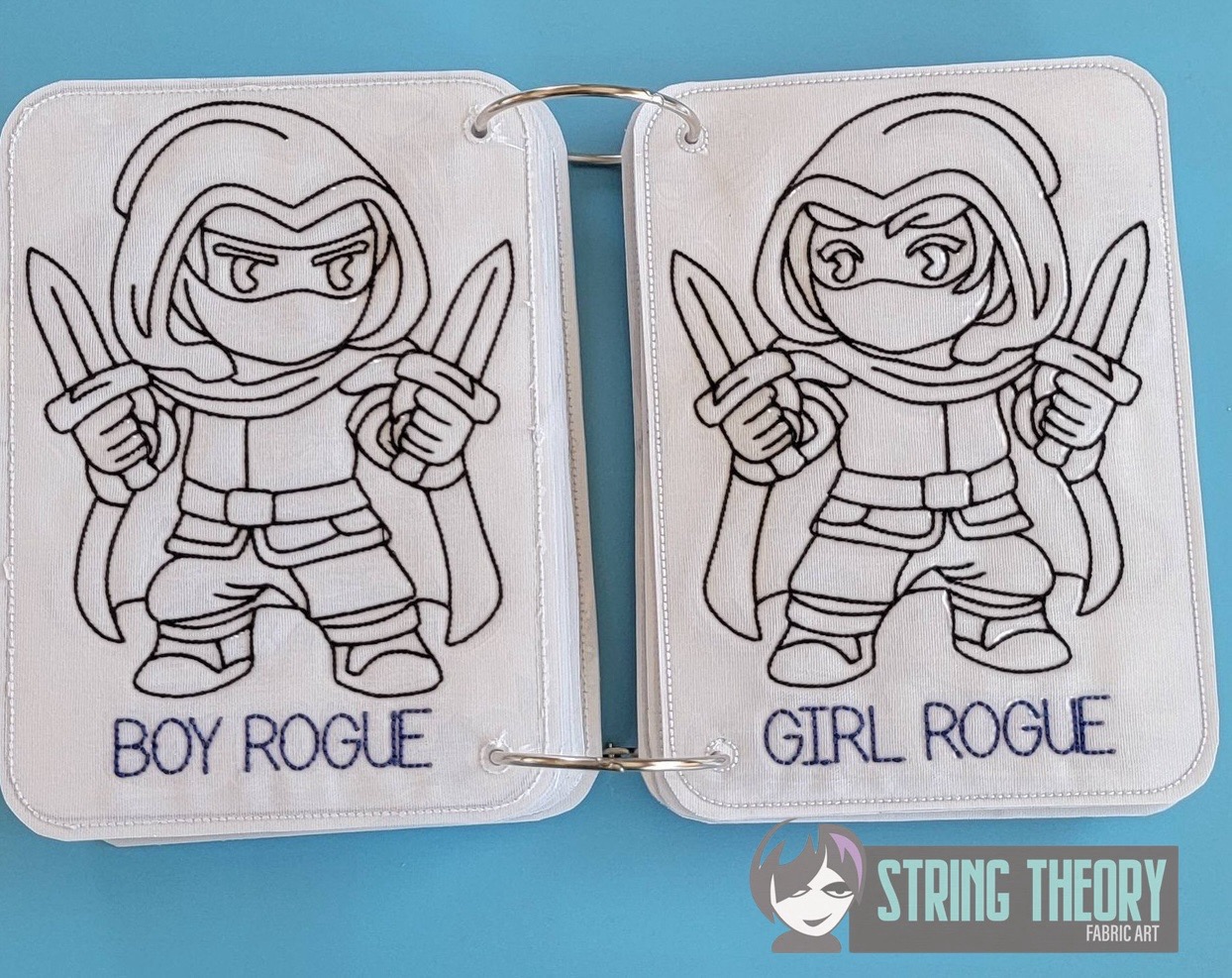 Chibi DND Coloring Book ITH Machine Embroidery Pattern