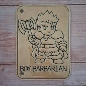 Chibi DND Boy Barbarian Coloring Page ITH Machine Embroidery Pattern