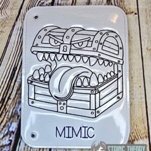 Chibi DND Mimic Coloring Page ITH Machine Embroidery Pattern