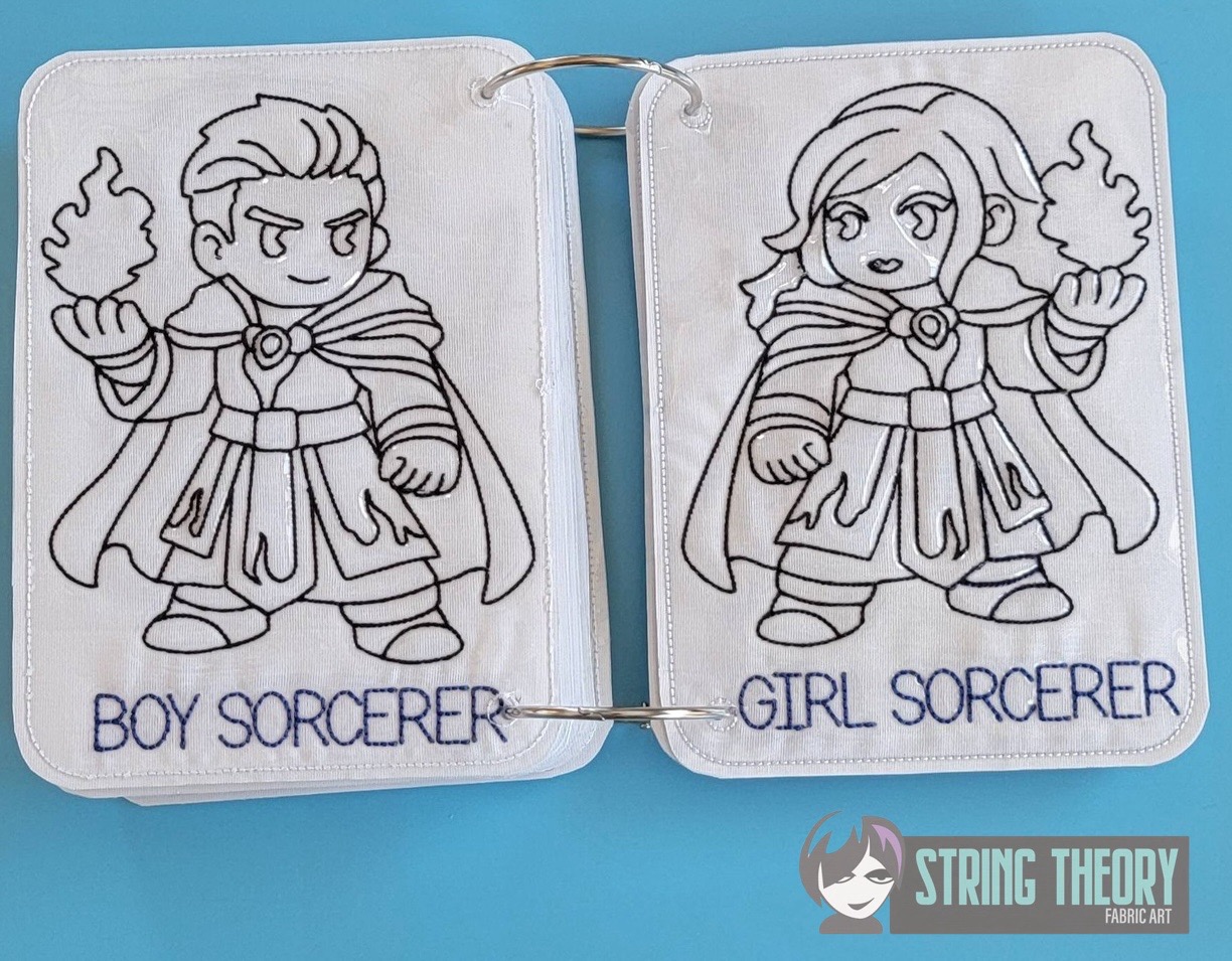 Chibi DND Coloring Book ITH Machine Embroidery Pattern