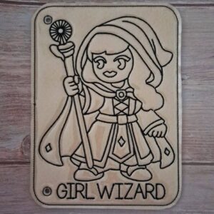 Chibi DND Girl Wizard Coloring Page ITH Machine Embroidery Pattern