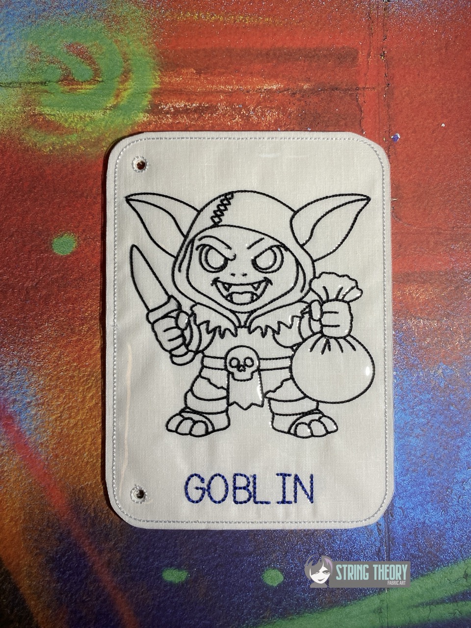 Chibi DND Goblin Coloring Page ITH Machine Embroidery Pattern