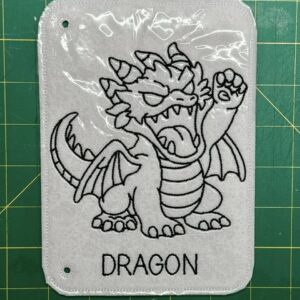 Chibi DND Dragon Coloring Page ITH Machine Embroidery Pattern