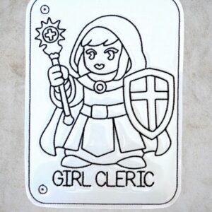 Chibi DND Girl Cleric Coloring Page ITH Machine Embroidery Pattern