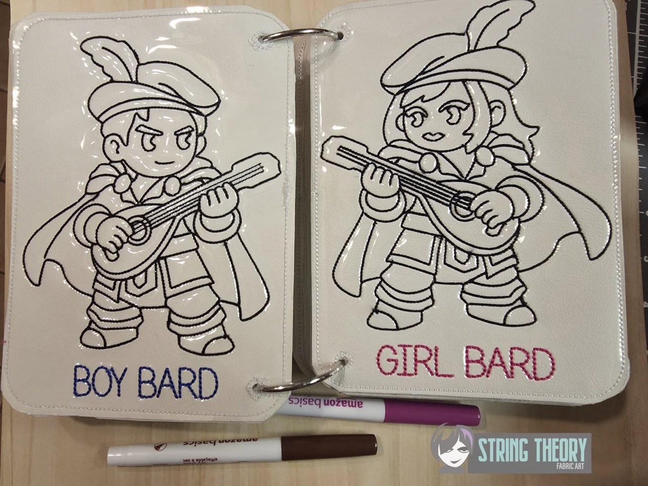 Chibi DND Coloring Book ITH Machine Embroidery Pattern