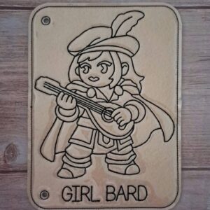 Chibi DND Girl Bard Coloring Page ITH Machine Embroidery Pattern