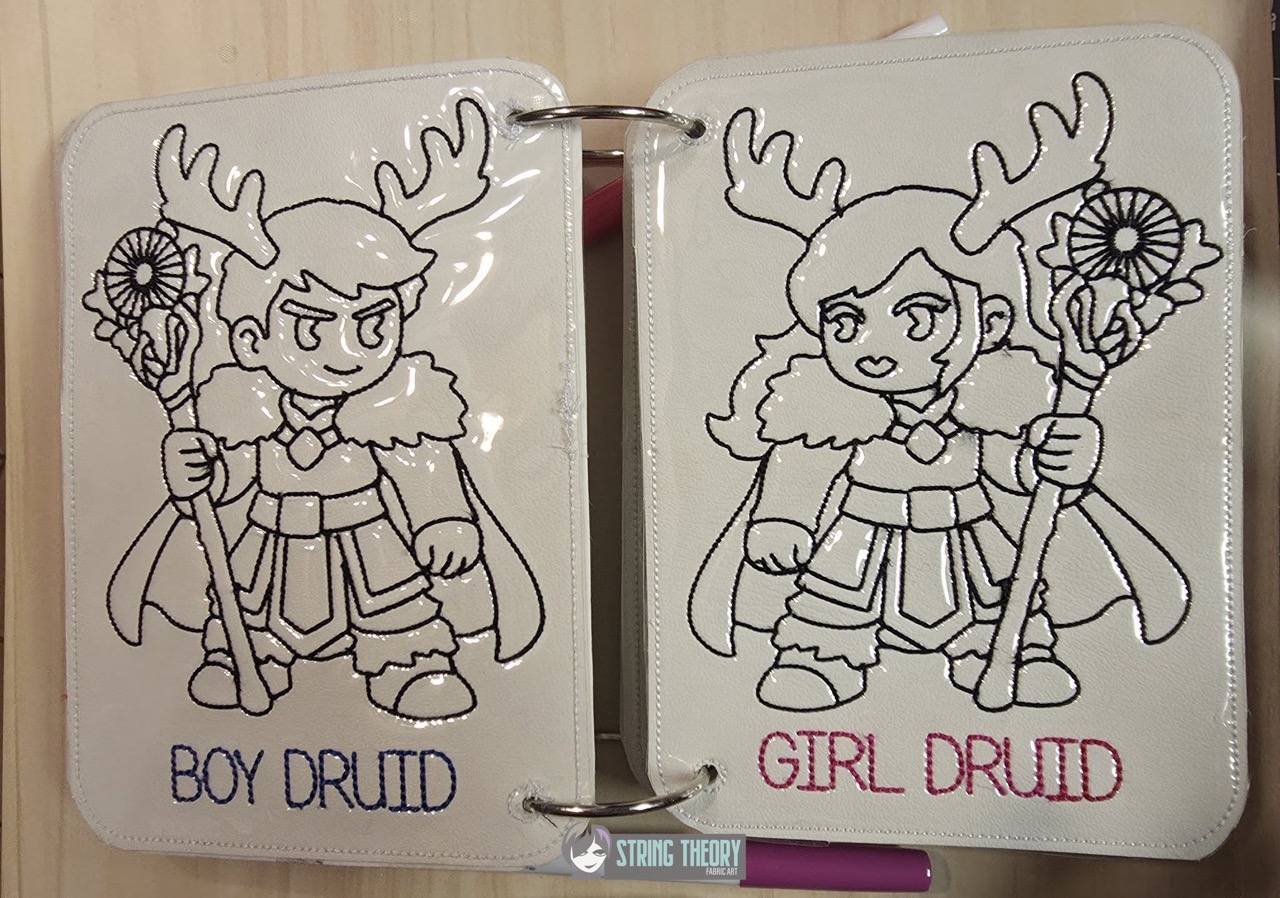 Chibi DND Coloring Book ITH Machine Embroidery Pattern
