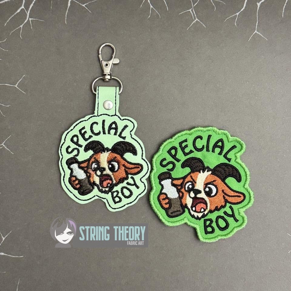 DCC – Special Boy fob patch ITH machine embroidery design