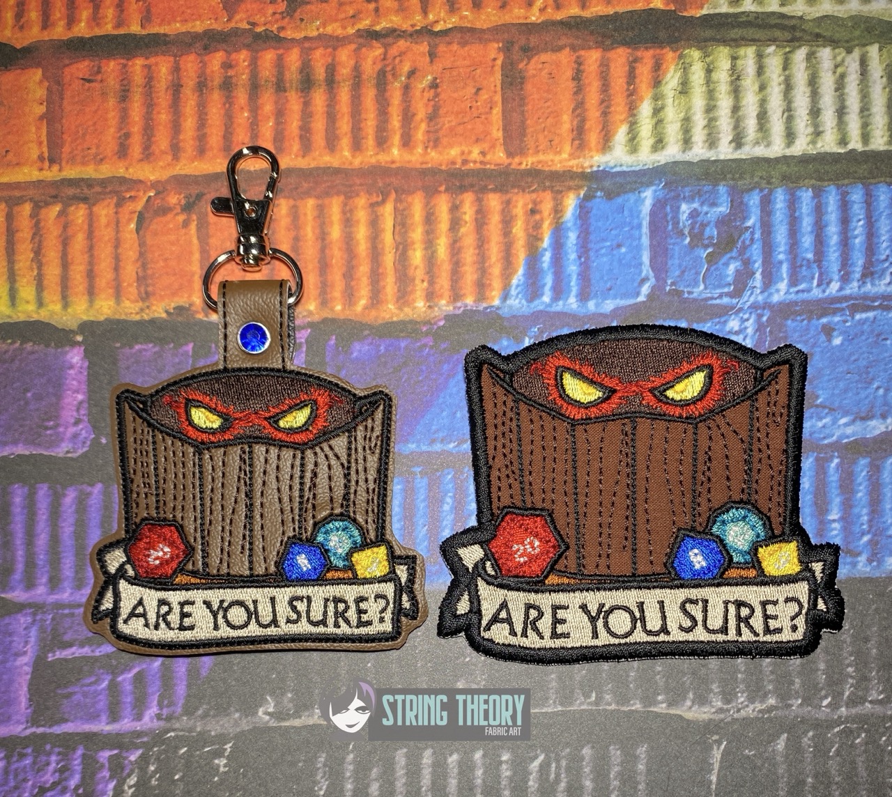 DND Are You Sure ITH fob patch machine embroidery design