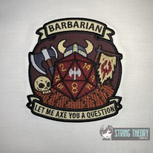 Barbarian Let Me Axe You a Question machine embroidery design