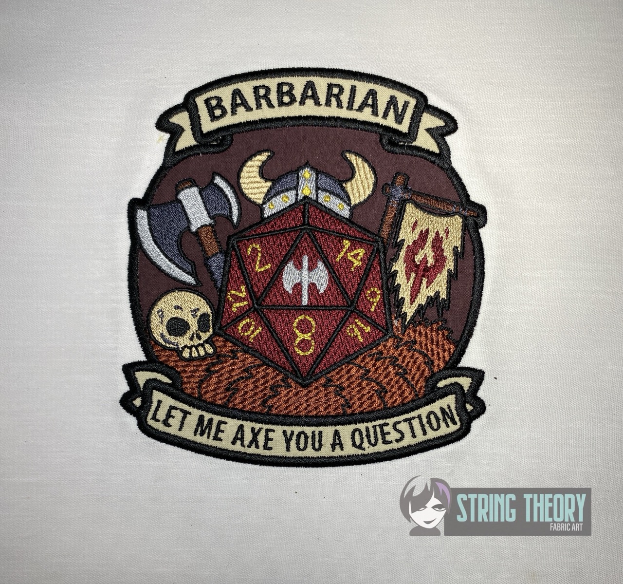 Barbarian Let Me Axe You a Question machine embroidery design