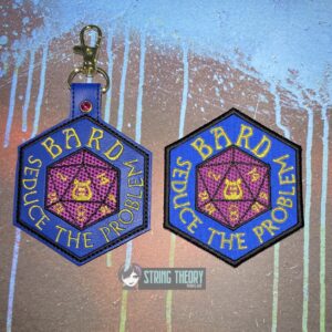 DND Bard Seduce ITH fob patch machine embroidery design