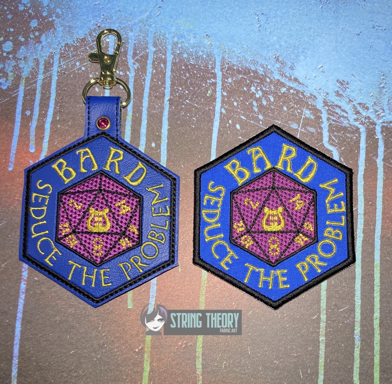DND Bard Seduce ITH fob patch machine embroidery design