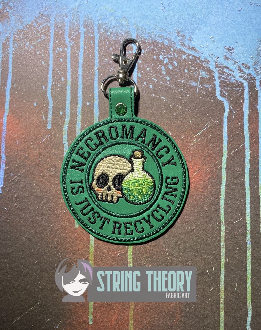 DND Necromancy Recycling ITH fob machine embroidery design