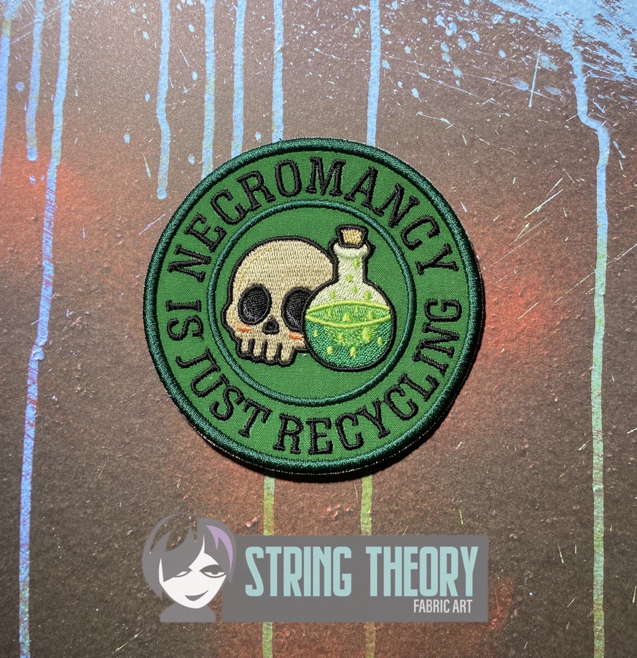 DND Necromancy Recycling ITH patch machine embroidery design