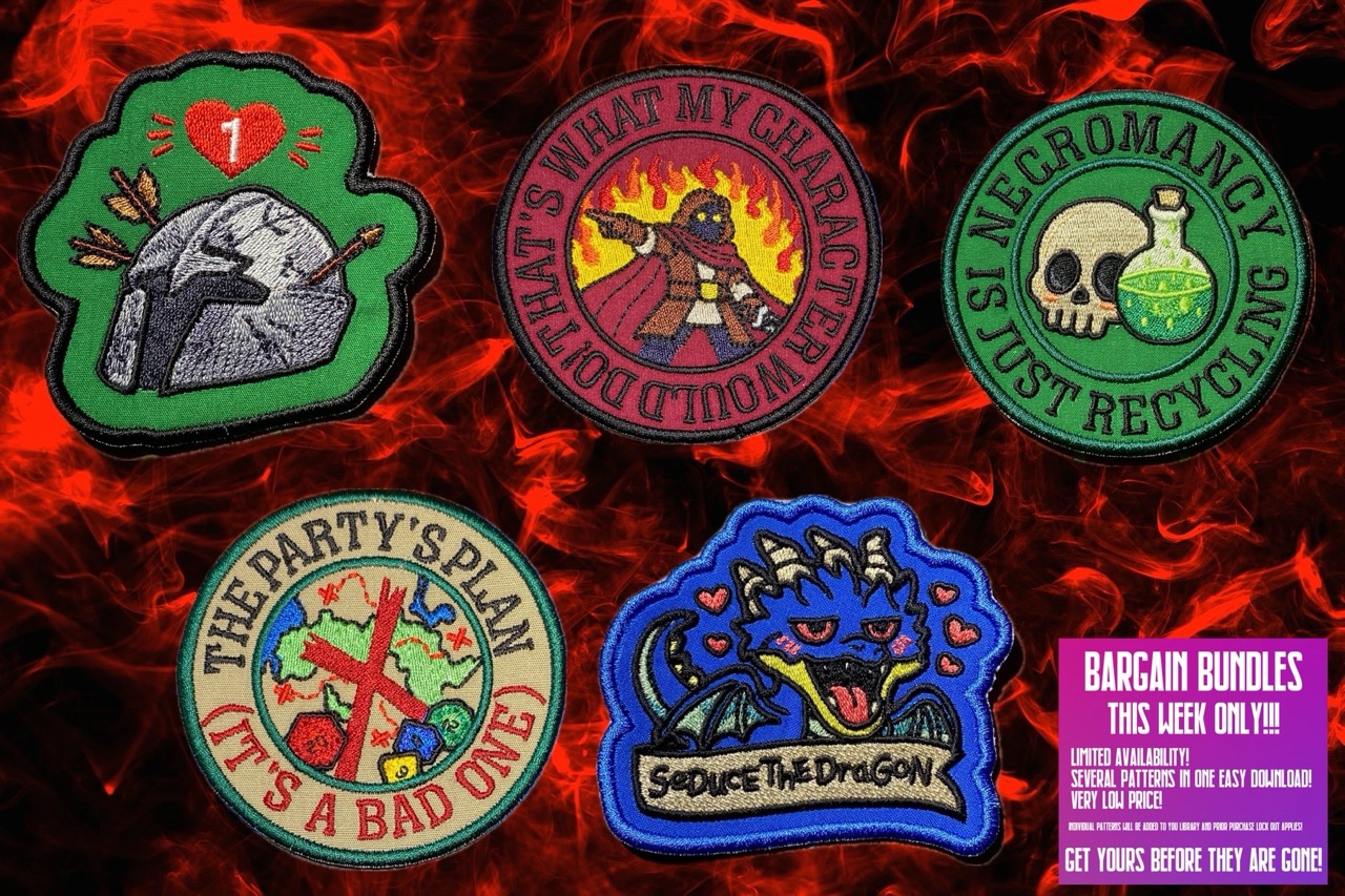 DND patch Set ITH machine embroidery pattern bundle