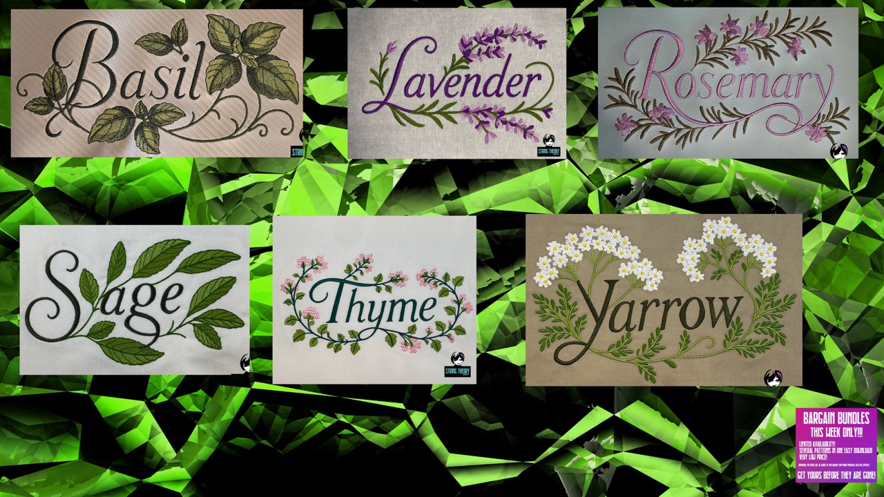 Practical Magic Magical Herbs 6x10 Machine Embroidery Bundle