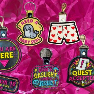 DCC Fob Set 4 ITH Machine Embroidery Fob Design Bundle