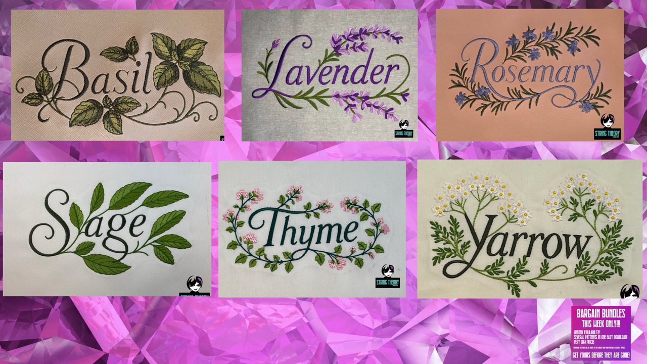 Practical Magic Magical Herbs 5x7 Machine Embroidery Bundle