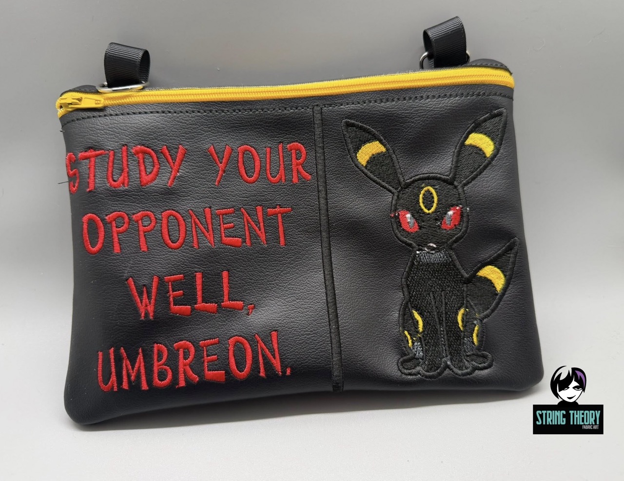Split Front Chibi Umbreon Fully Lined ITH Zip Bag Machine Embroidery Design