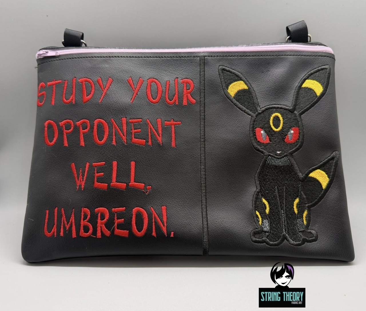 Split Front Chibi Umbreon Fully Lined ITH Zip Bag Machine Embroidery Design