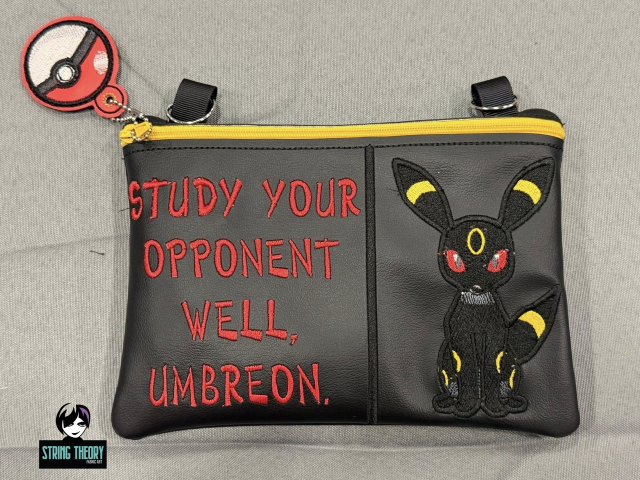 Split Front Chibi Umbreon Fully Lined ITH Zip Bag Machine Embroidery Design